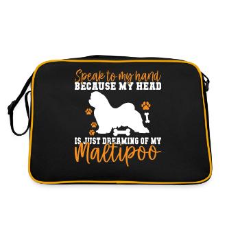 Maltipoo Gifts - Retro Tasche - Schwarz/Gold - Hinten