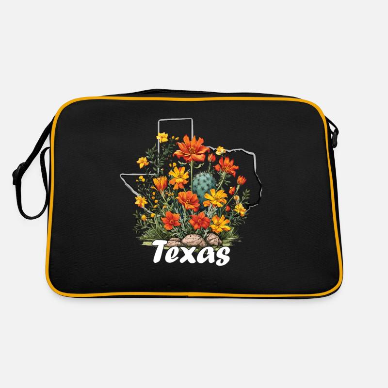 Drapeau du Texas avec printemps floral Texas Sac Retro