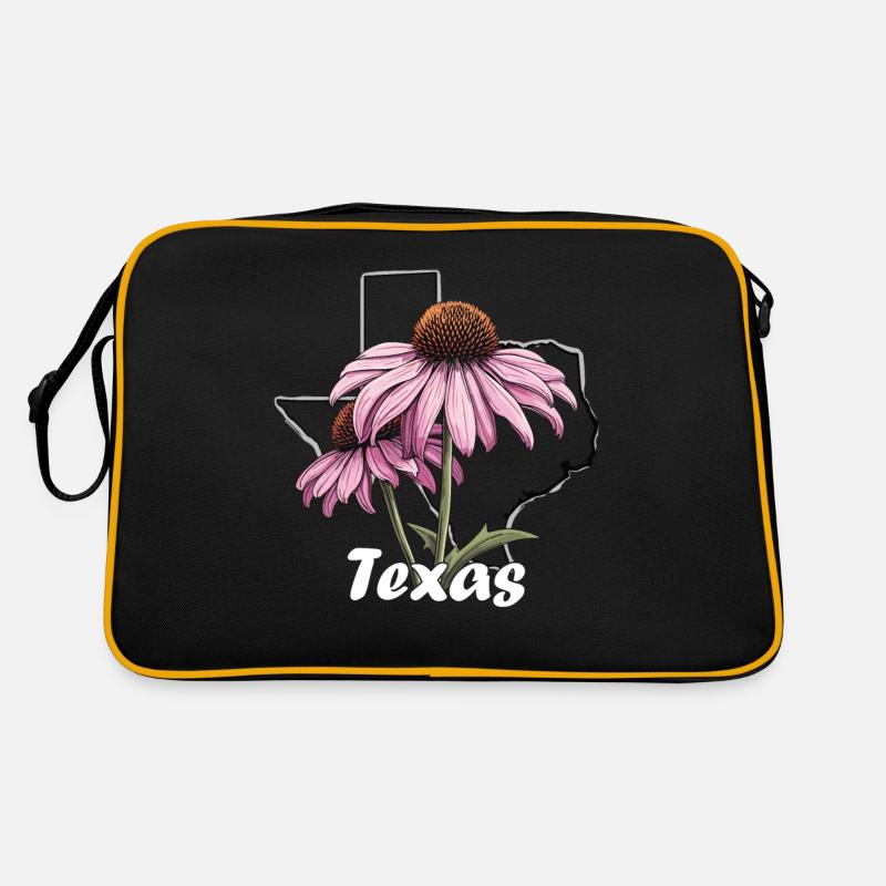 Drapeau du Texas avec printemps floral Texas Sac Retro