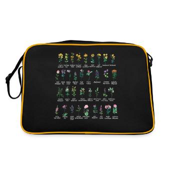 Texas flag with floral spring Texas - Retro Bag - black/gold - Back