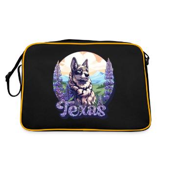 Texas Bluebonnet with Floral Spring Texas - Retro Bag - black/gold - Back