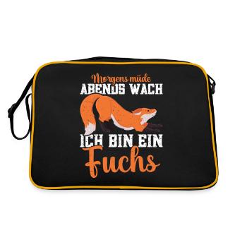 Fuchs Fuchs Spruch Füchse Fuchsliebhaber - Retro Tasche - Schwarz/Gold - Hinten