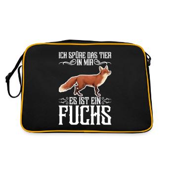 Fuchs Spruch Fuchs Füchse Fuchsliebhaber - Retro Tasche - Schwarz/Gold - Hinten