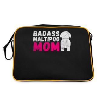 Maltipoo Gifts - Retro Tasche - Schwarz/Gold - Hinten