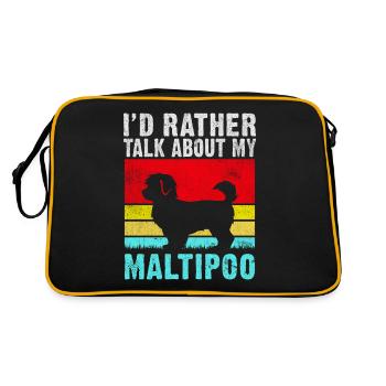 Maltipoo Gifts - Retro Tasche - Schwarz/Gold - Hinten