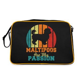 Maltipoo Gifts - Retro Tasche - Schwarz/Gold - Hinten