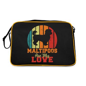 Maltipoo Gifts - Retro Tasche - Schwarz/Gold - Hinten