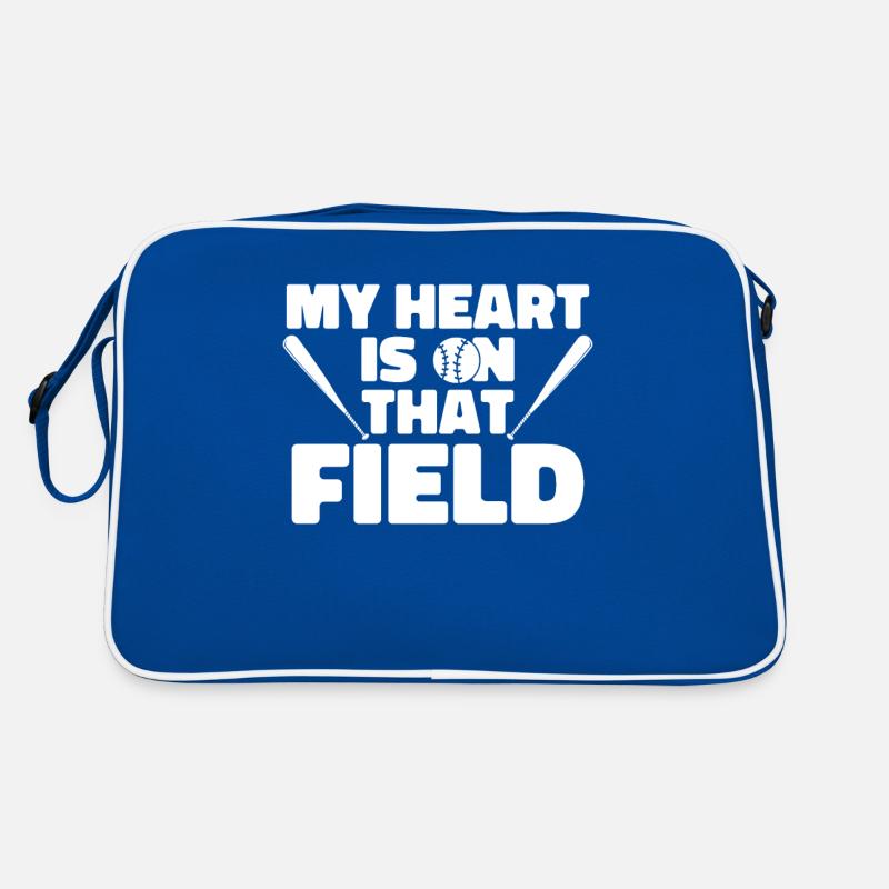 Baseball Baseball Mama My Heart Is On That Field Retro Bag