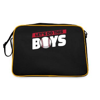 Baseball Cool Baseball Mom Lets Do This Boys - Retro Bag - black/gold - Back