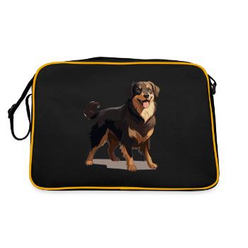 Hovawart propriétaire chien de ferme de race pure - Sac Retro - noir/or - Dos