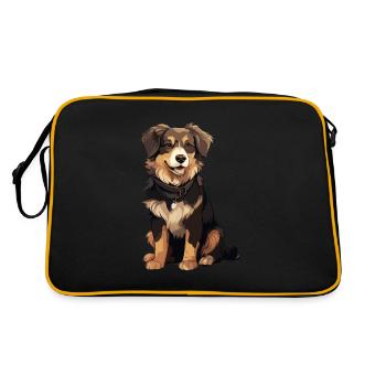 Hovawart propriétaire chien fermier Pure race - Sac Retro - noir/or - Dos