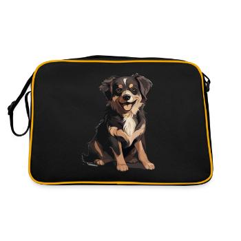 Hovawart propriétaire chien fermier Pure race - Sac Retro - noir/or - Dos