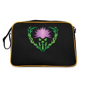 Thistle Flower - Retro Bag - black/gold - Back