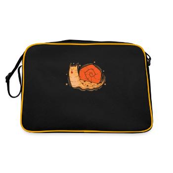 Cat Snail Snail Shell Animal - Retro Bag - black/gold - Back
