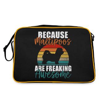 Maltipoo Gifts - Retro Tasche - Schwarz/Gold - Hinten