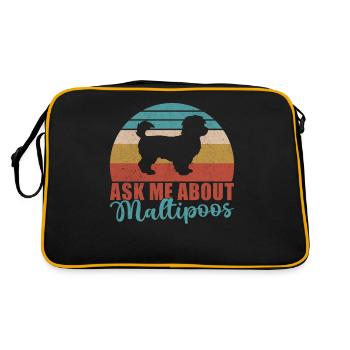 Maltipoo Gifts - Retro Tasche - Schwarz/Gold - Hinten