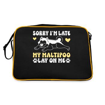 Maltipoo Gifts - Retro Tasche - Schwarz/Gold - Hinten