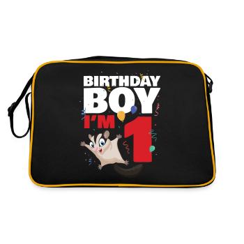 Birthday boy or girl in 2 Sugar Glider - Retro Bag - black/gold - Back