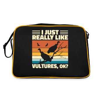 Mein Seelentier ist ein Geier - Retro Tasche - Schwarz/Gold - Hinten