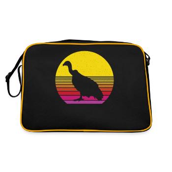 Ich mag Geier einfach sehr - Retro Tasche - Schwarz/Gold - Hinten