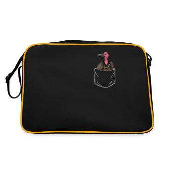 Ich mag Vulutres und vielleicht 3 Menschen - Retro Tasche - Schwarz/Gold - Hinten