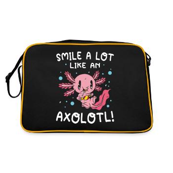 Smile A Lot Like An Axolotl Wassertier - Retro Tasche - Schwarz/Gold - Hinten
