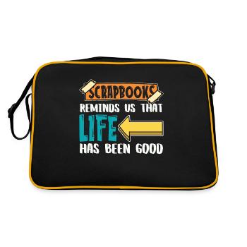 Scrapbooks Reminds Us That Life Crafting Artwork - Retro Bag - black/gold - Back