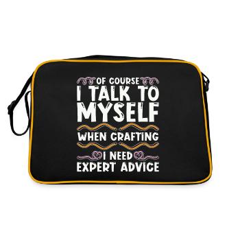 Scrapbooking Of Course I Talk To Myself Artwork - Retro Bag - black/gold - Back