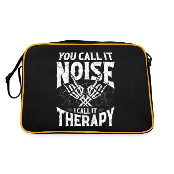 Metal-Musik, du nennst es Lärm, ich nenne Therapie - Retro Tasche - Schwarz/Gold - Hinten