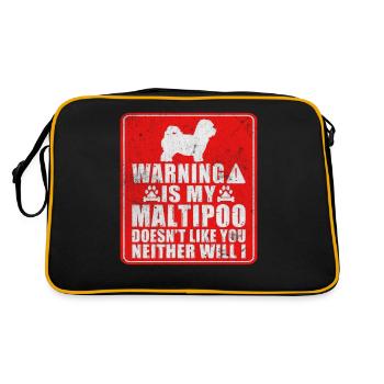 Maltipoo Gifts - Retro Tasche - Schwarz/Gold - Hinten