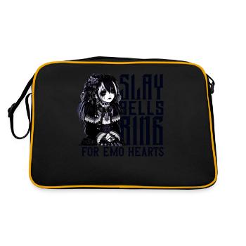 Slay Bells Ring for Emo Hearts Emocore Aesthetic - Retro Bag - black/gold - Back