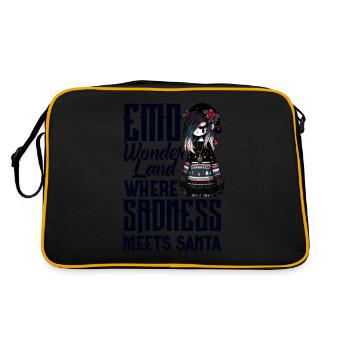 Emo Wonderland Where Sadness Meets Santa Emocore - Retro Bag - black/gold - Back