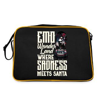 Emo Wonderland Where Sadness Meets Santa Emocore - Retro Bag - black/gold - Back