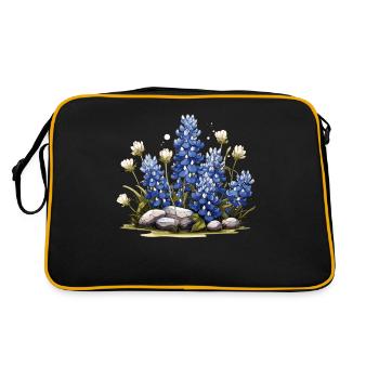 Texas Bluebonnet with Floral Spring Texas - Retro Bag - black/gold - Back
