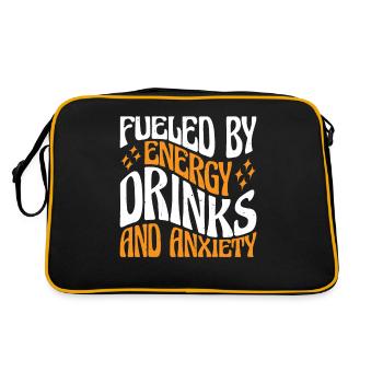 Alimenté par les boissons énergisantes et l’anxiété 3 - Sac Retro - noir/or - Dos
