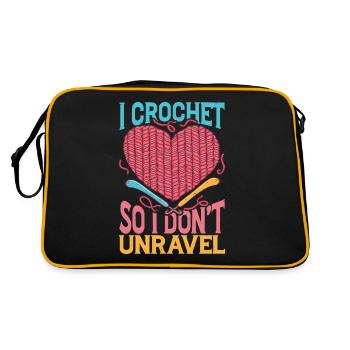 I Crochet So I Don't Unravel - Retro Tasche - Schwarz/Gold - Hinten