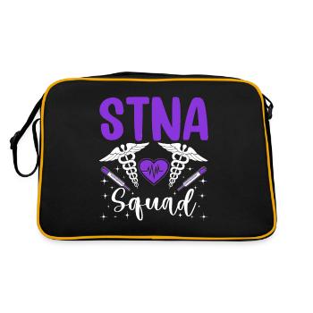 STNA Squad - State Getestete Pflegeassistent STNA - Retro Tasche - Schwarz/Gold - Hinten