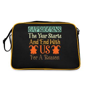 Capricorne Zodiaque Citation Cadeau Drôle - Sac Retro - noir/or - Dos