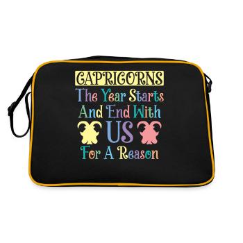 Capricorne Zodiaque Citation Cadeau Drôle - Sac Retro - noir/or - Dos