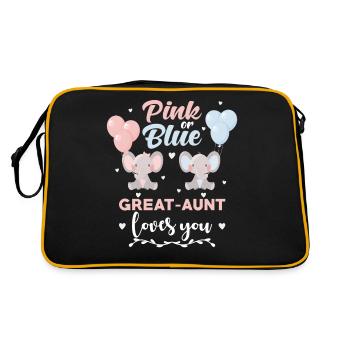 Rosa oder Blau Großtante Elefant - Retro Tasche - Schwarz/Gold - Hinten