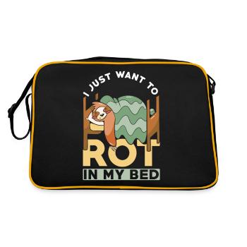 Sloth Nap Laziness I Just Want To Rot In My Bed - Retro Bag - black/gold - Back