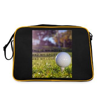 Liebe zum Golf - Retro Tasche - Schwarz/Gold - Hinten