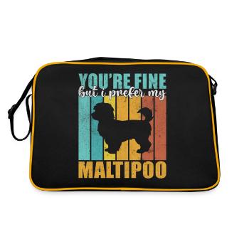Maltipoo Gifts - Retro Tasche - Schwarz/Gold - Hinten