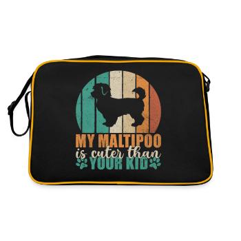 Maltipoo Gifts - Retro Tasche - Schwarz/Gold - Hinten