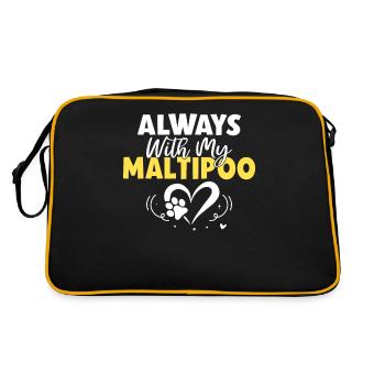 Maltipoo Gifts - Retro Tasche - Schwarz/Gold - Hinten