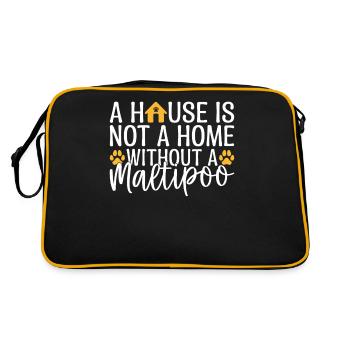 Maltipoo Gifts - Retro Tasche - Schwarz/Gold - Hinten