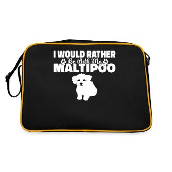 Maltipoo Gifts - Retro Tasche - Schwarz/Gold - Hinten