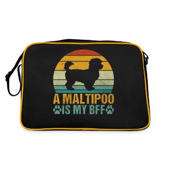Maltipoo Gifts - Retro Tasche - Schwarz/Gold - Hinten