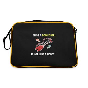 Ein Bogenfischer Zu Sein Ist Nicht Nur Ein Hobby - Retro Tasche - Schwarz/Gold - Hinten