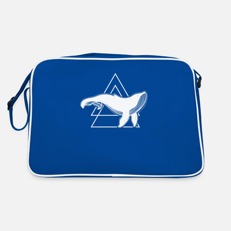 Blauwal Meeresbewohner Retro Tasche